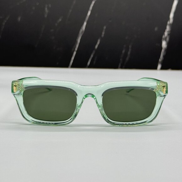 NEW GUCCI SUNGLASSES GG1524S 004 GREEN UNISEX EYEWEAR - Picture 3 of 8